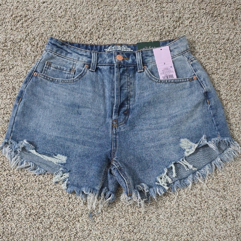 Wild Fable Blue Jean Shorts Distressed Cut-Off Style